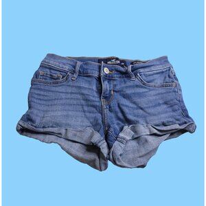 Hollister Womens Low-Rise Short-Short Denim Shorts Size 0 Stretch